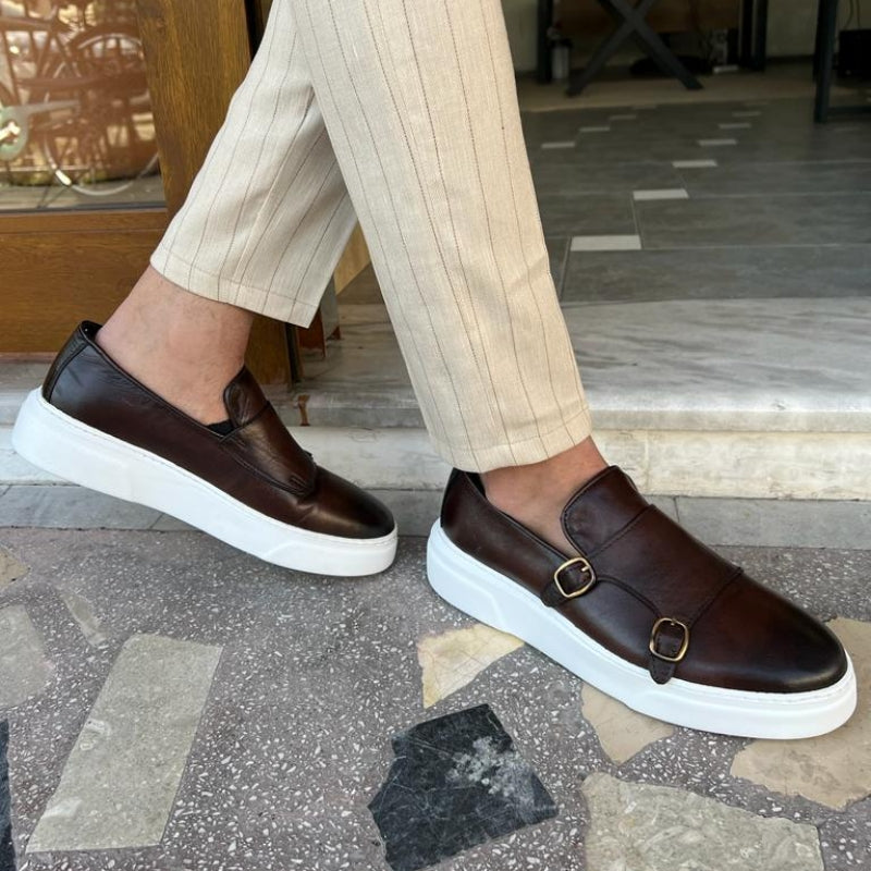 Mocassins en cuir à enfiler