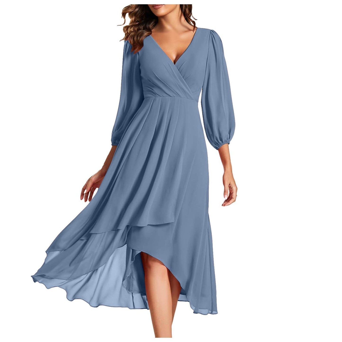 Robe longue chic avec décolleté en V