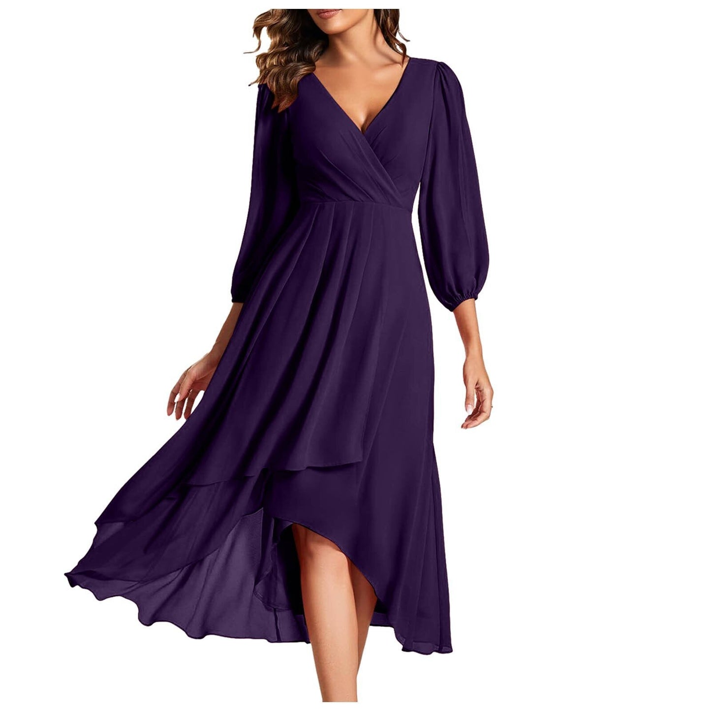 Robe longue chic avec décolleté en V