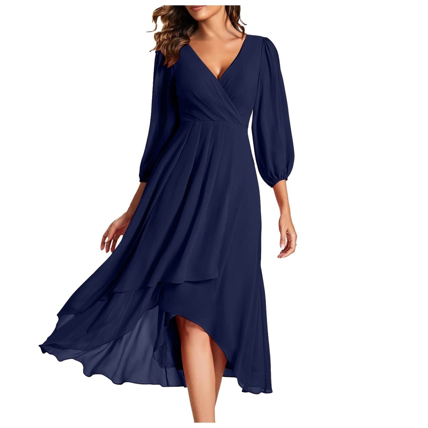 Robe longue chic avec décolleté en V
