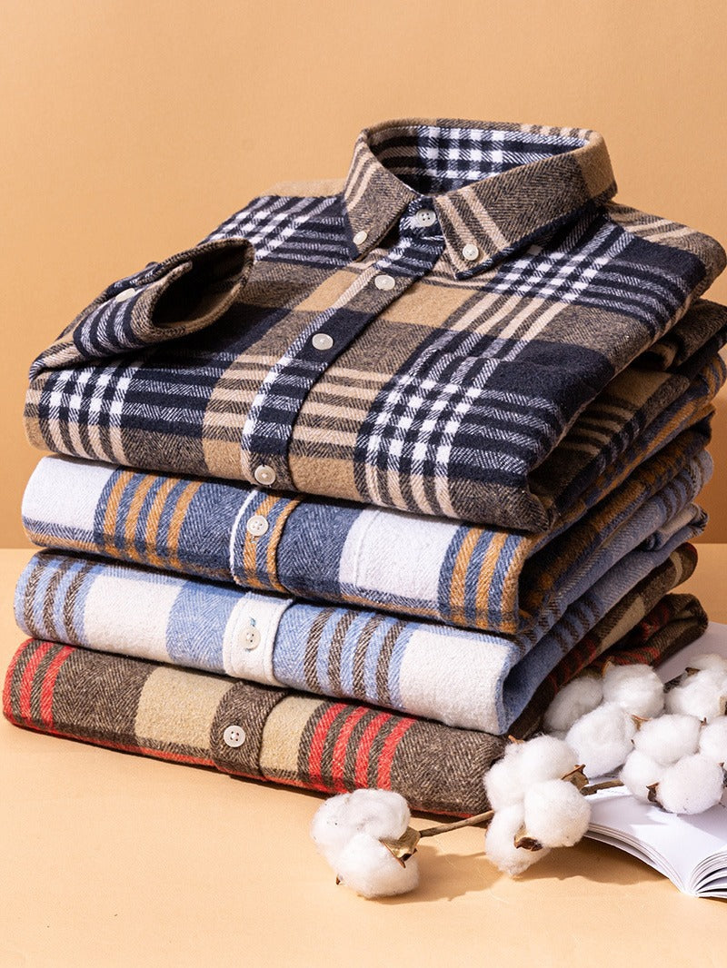 Chemise en coton à carreaux