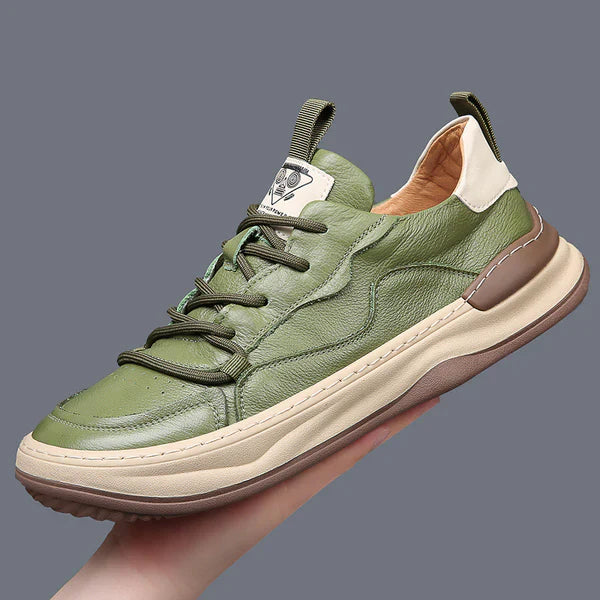 Chaussures en cuir à semelle haute