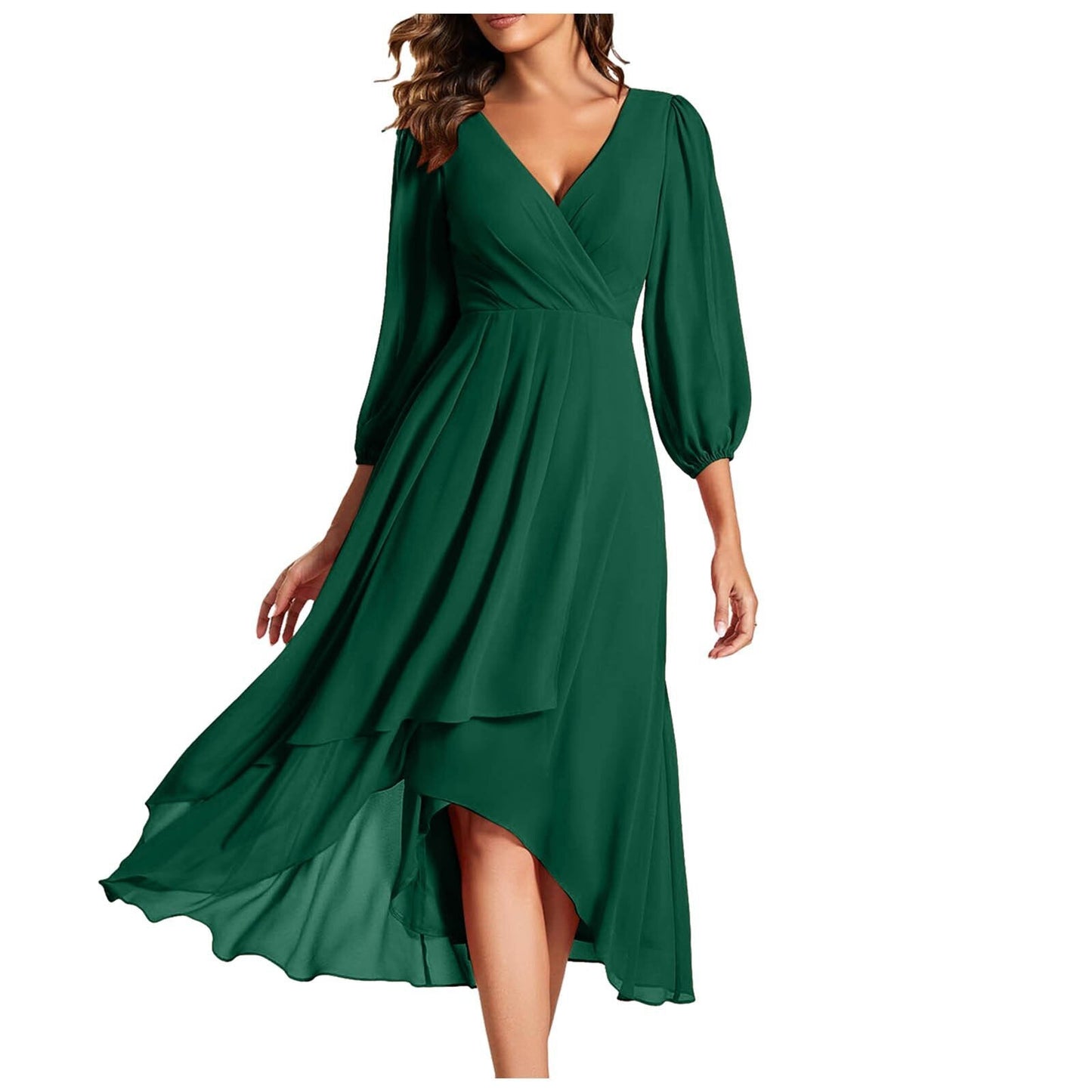 Robe longue chic avec décolleté en V