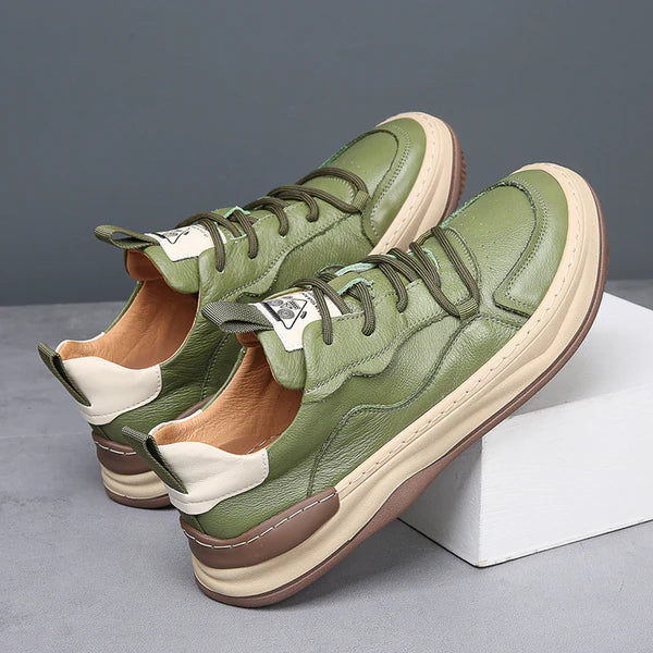 Chaussures en cuir à semelle haute