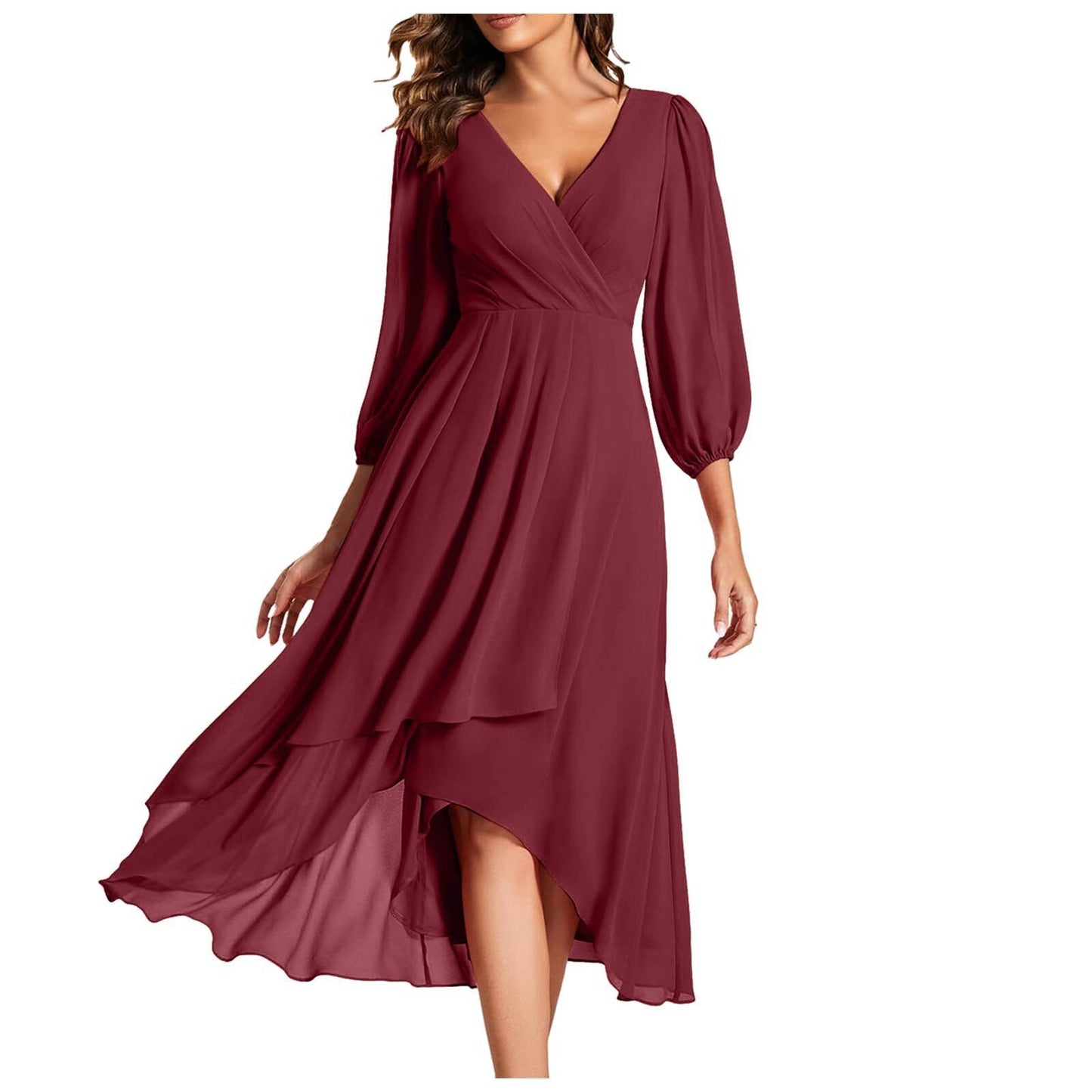 Robe longue chic avec décolleté en V
