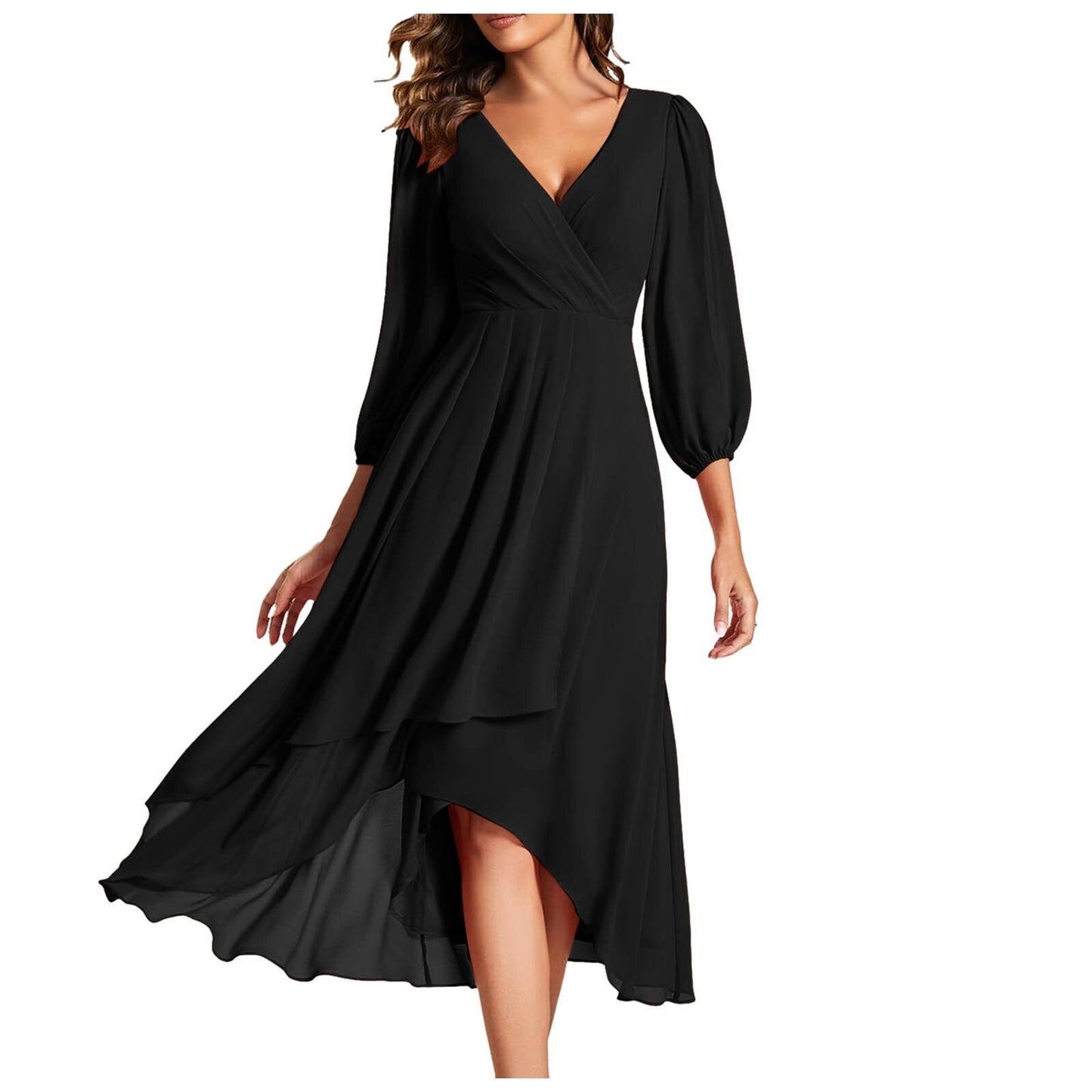 Robe longue chic avec décolleté en V