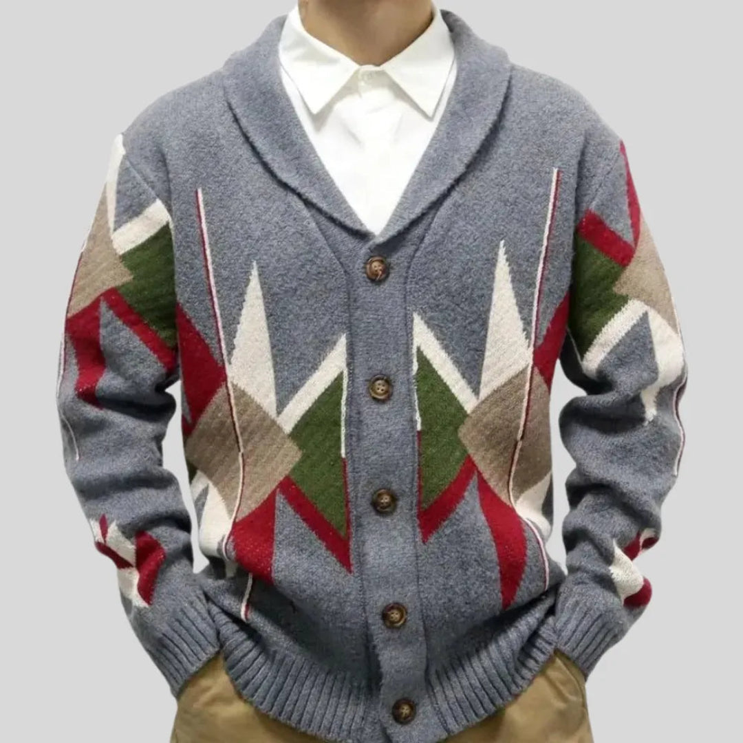 Cardigan en laine jacquard