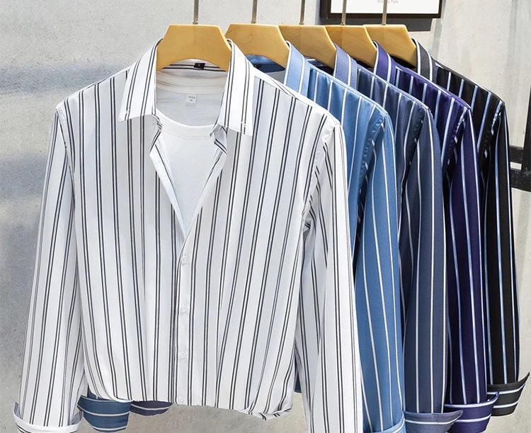 Chemise élégante à rayures pour hommes