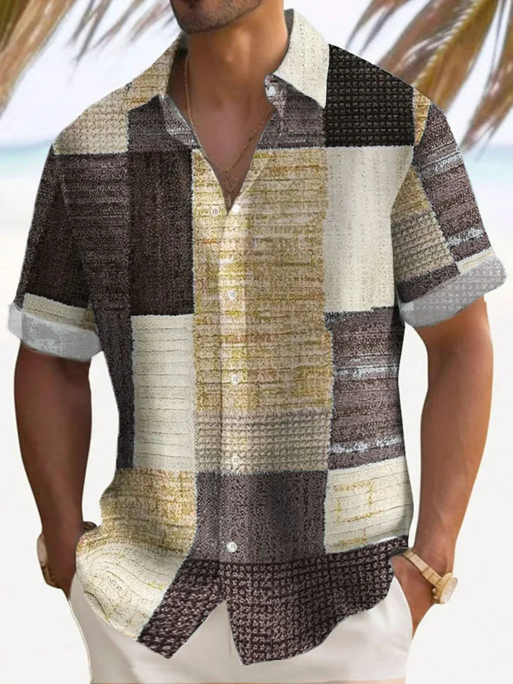Chemise élégante en patchwork