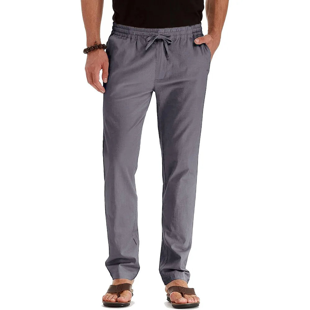 Pantalon en coton et lin