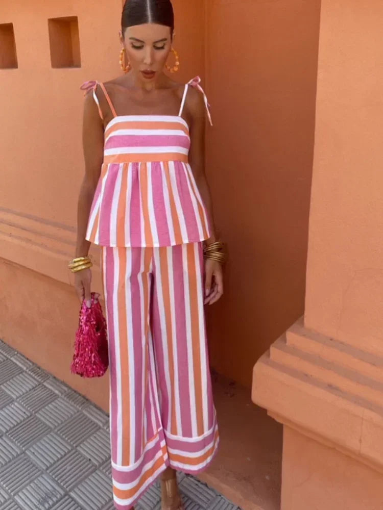 Lila - Ensemble pantalon imprimé Summer Ooutfit
