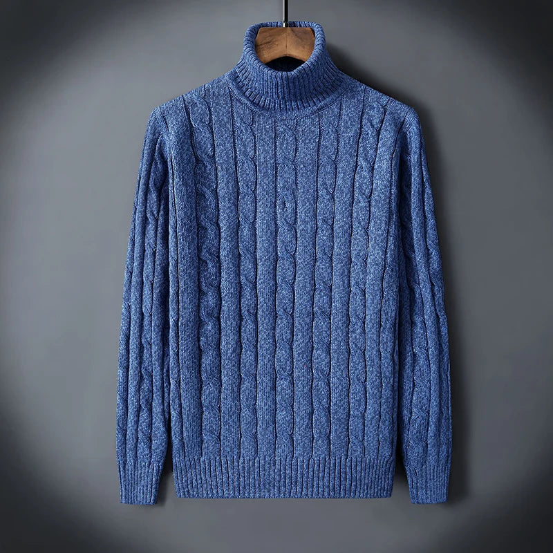 Pull à col roulé en laine chic