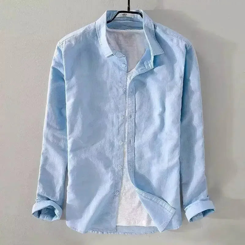 Chemise décontractée en coton et lin