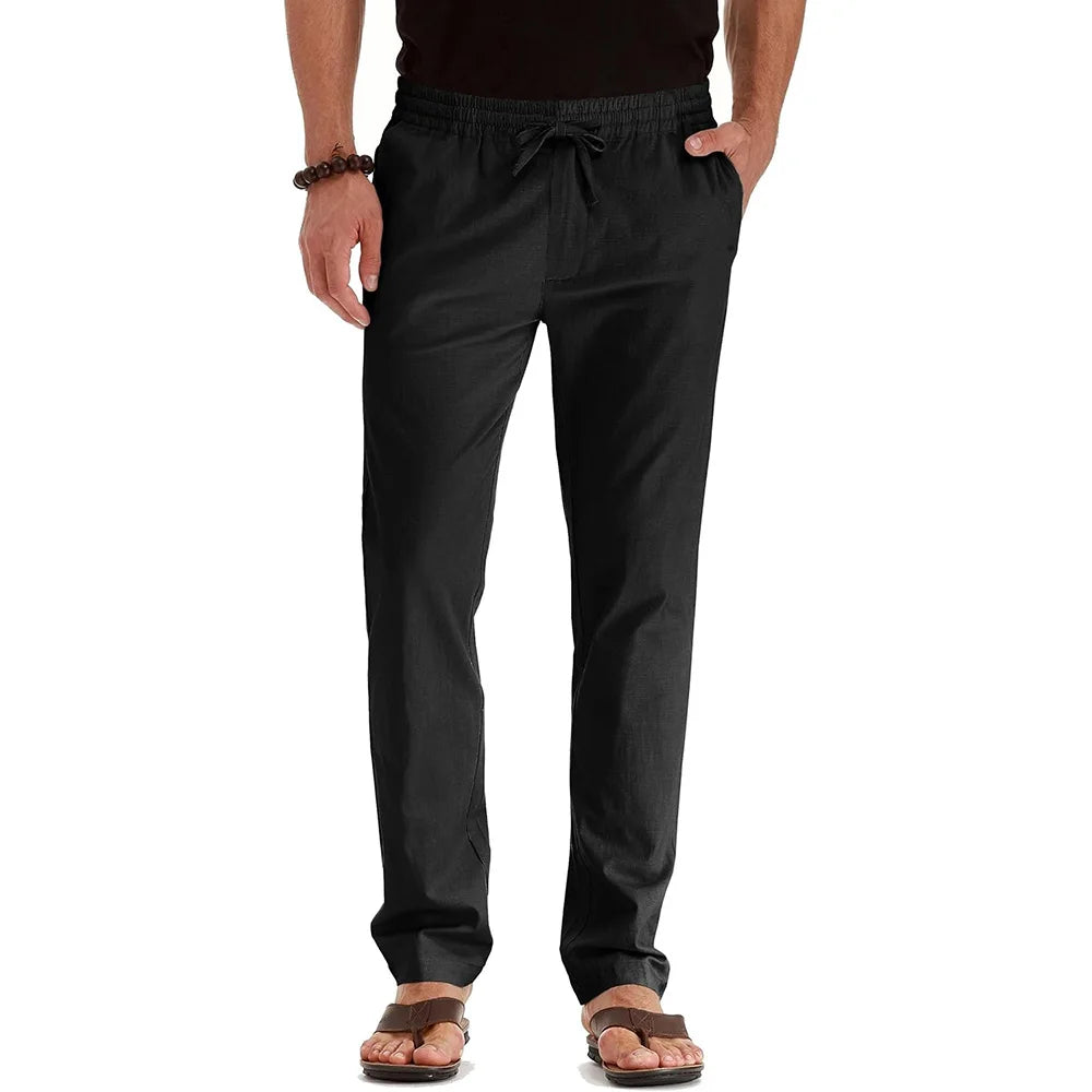 Pantalon en coton et lin