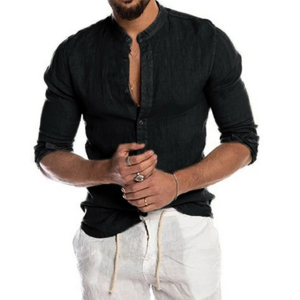 Chemise en coton et lin