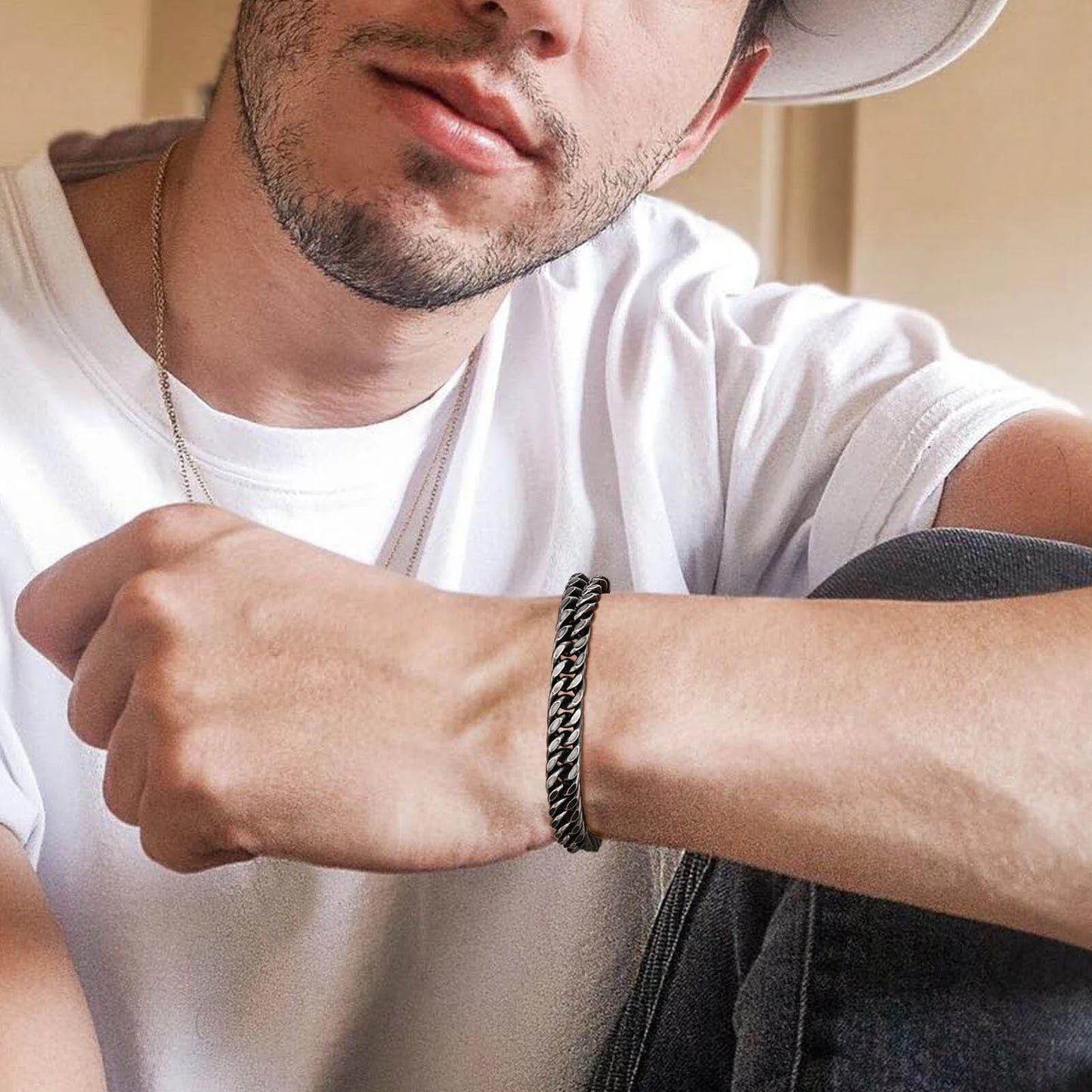 Bracelet homme en acier inoxydable