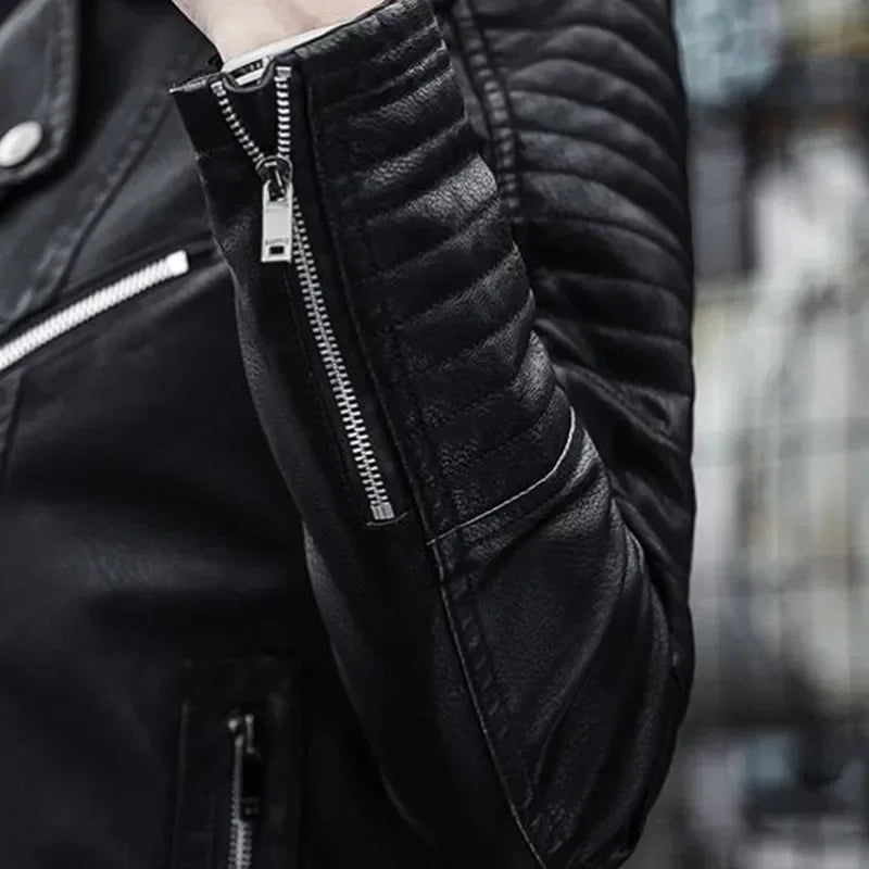 Veste en cuir zippée élégante