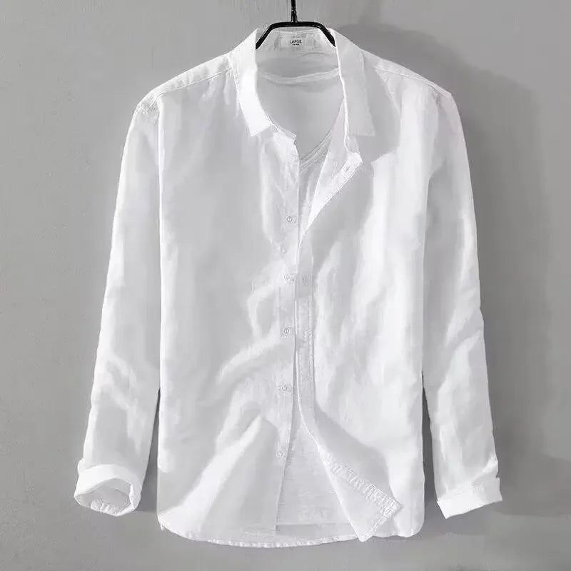Chemise décontractée en coton et lin