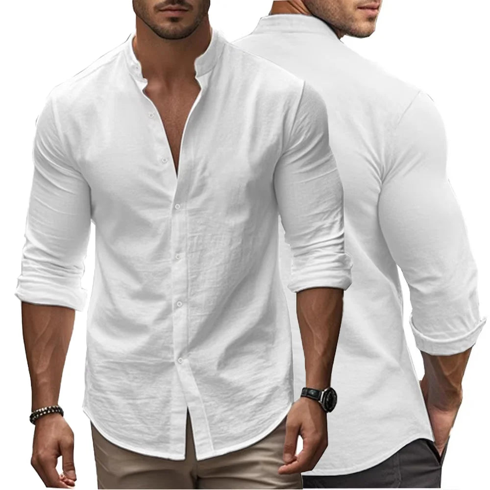 Chemise d'été décontractée en coton et lin