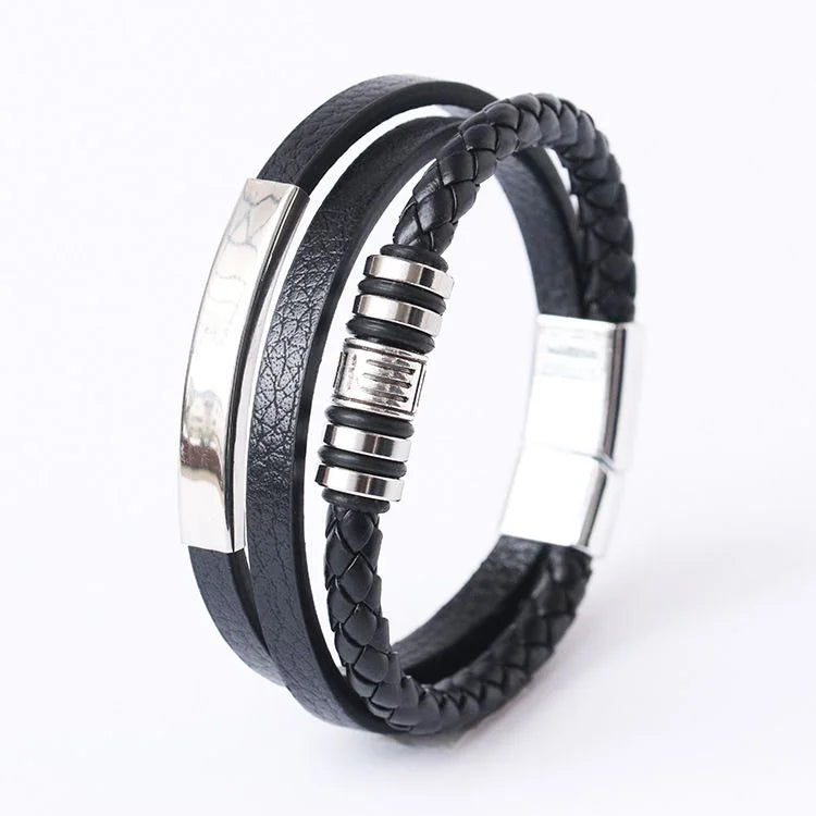 Symbole musical Bracelet en cuir pour homme