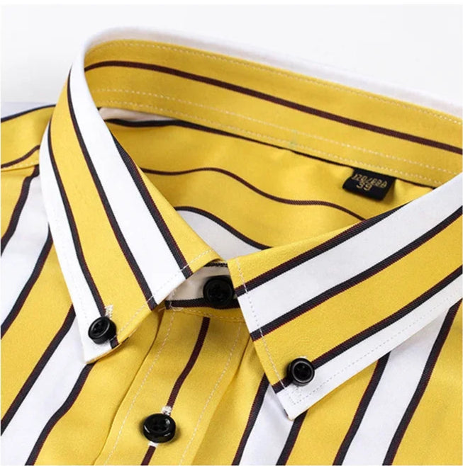 Chemise décontractée à rayures pour hommes