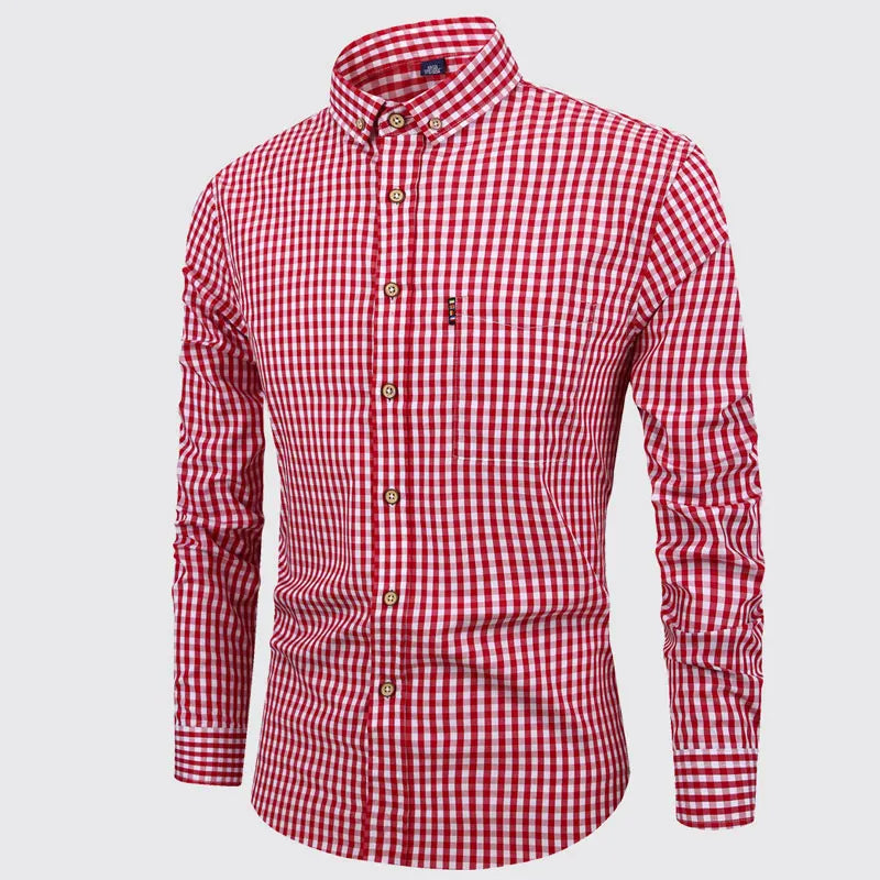 Chemise élégante en coton à carreaux
