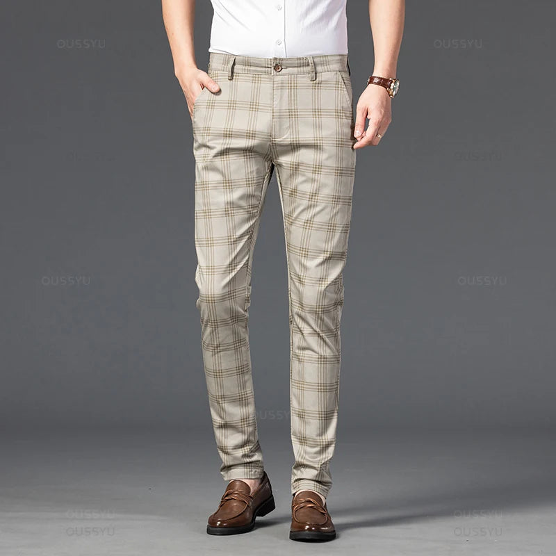 Pantalon à carreaux élégant