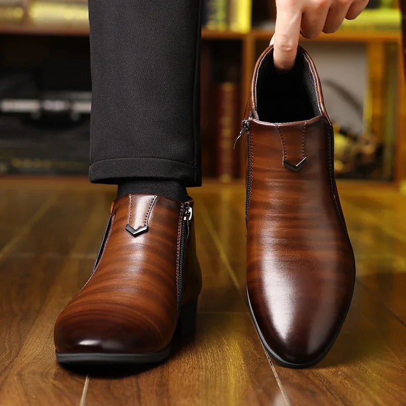 Beckett - Bottes en cuir avec fermeture éclair