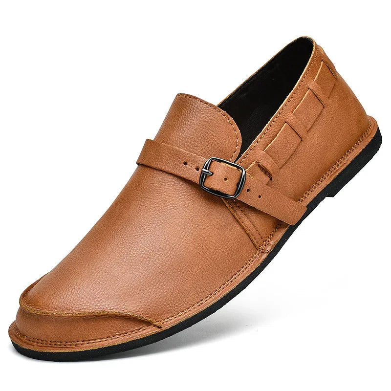 Mocassins en cuir à boucles