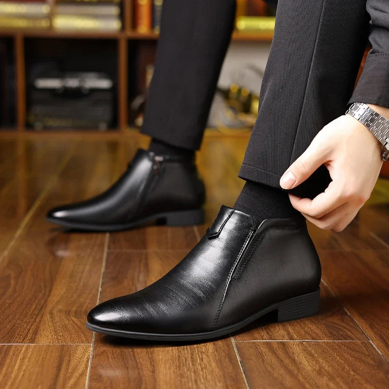 Beckett - Bottes en cuir avec fermeture éclair