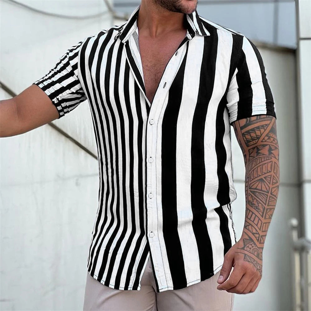 Chemise d'été rayée à manches courtes