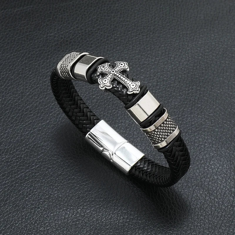 Symbole musical Bracelet en cuir pour homme
