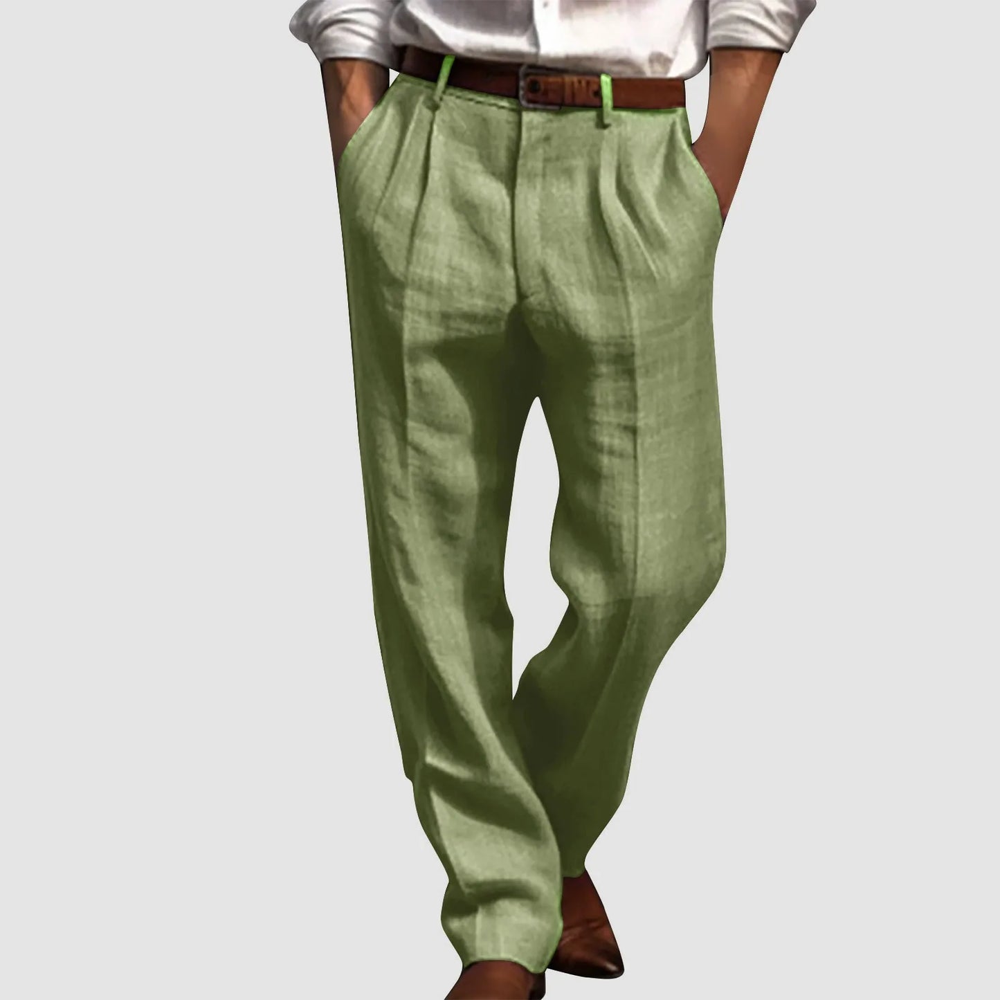 Pantalon en coton et lin