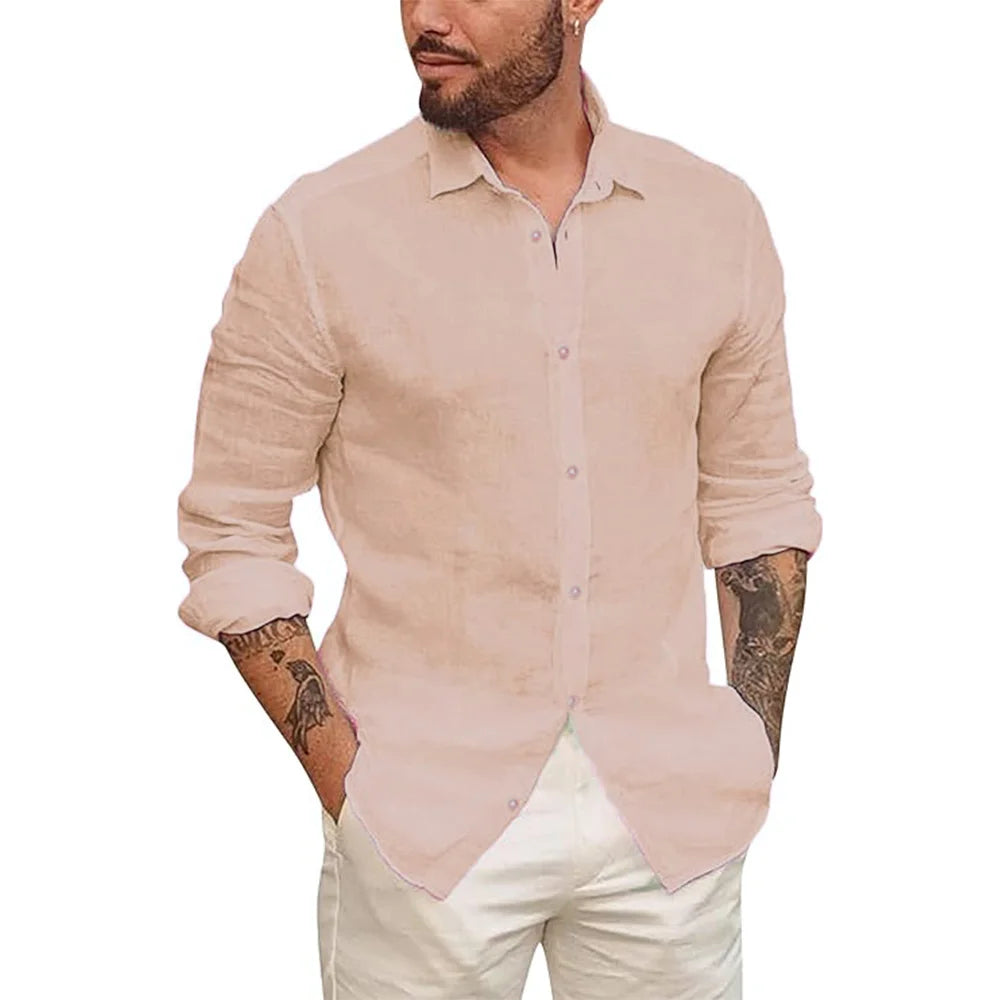 Chemise hawaïenne en coton et lin