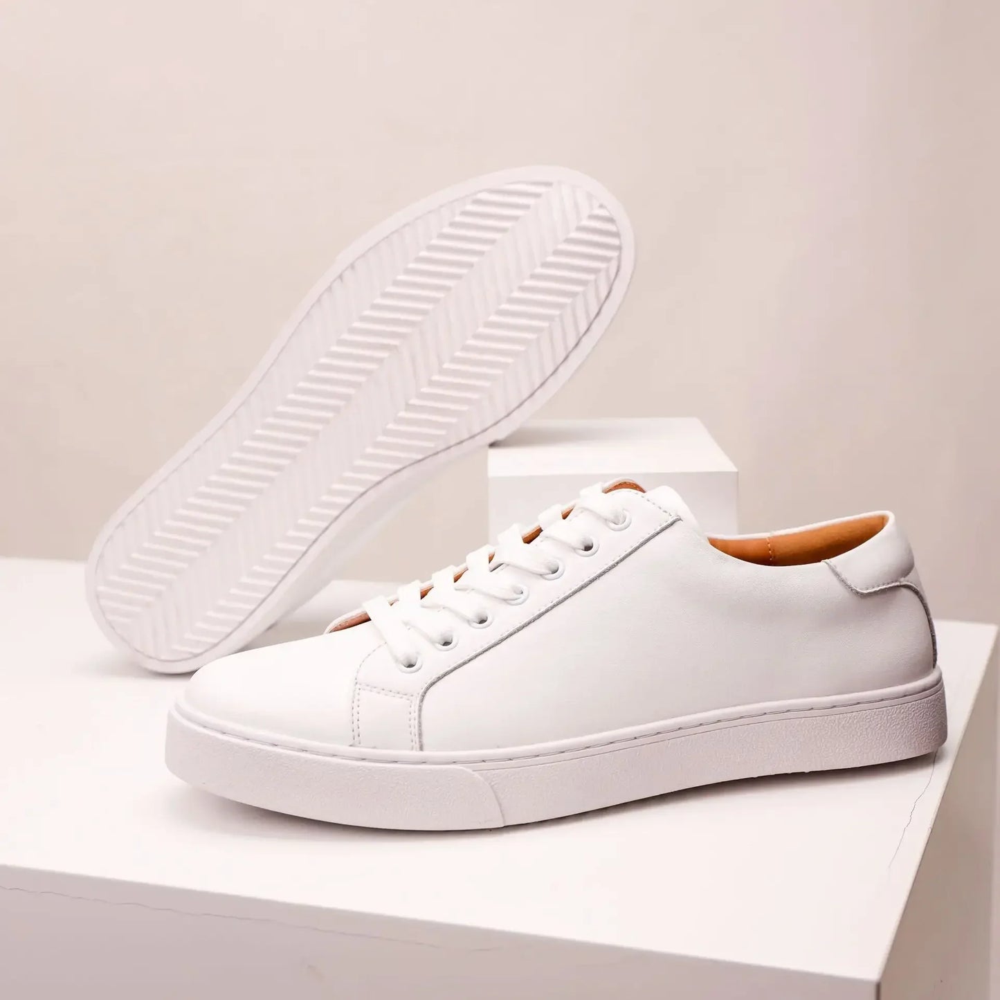 Baskets en cuir véritable