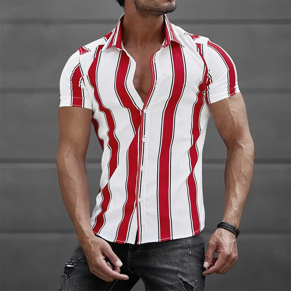 Chemise d'été rayée à manches courtes
