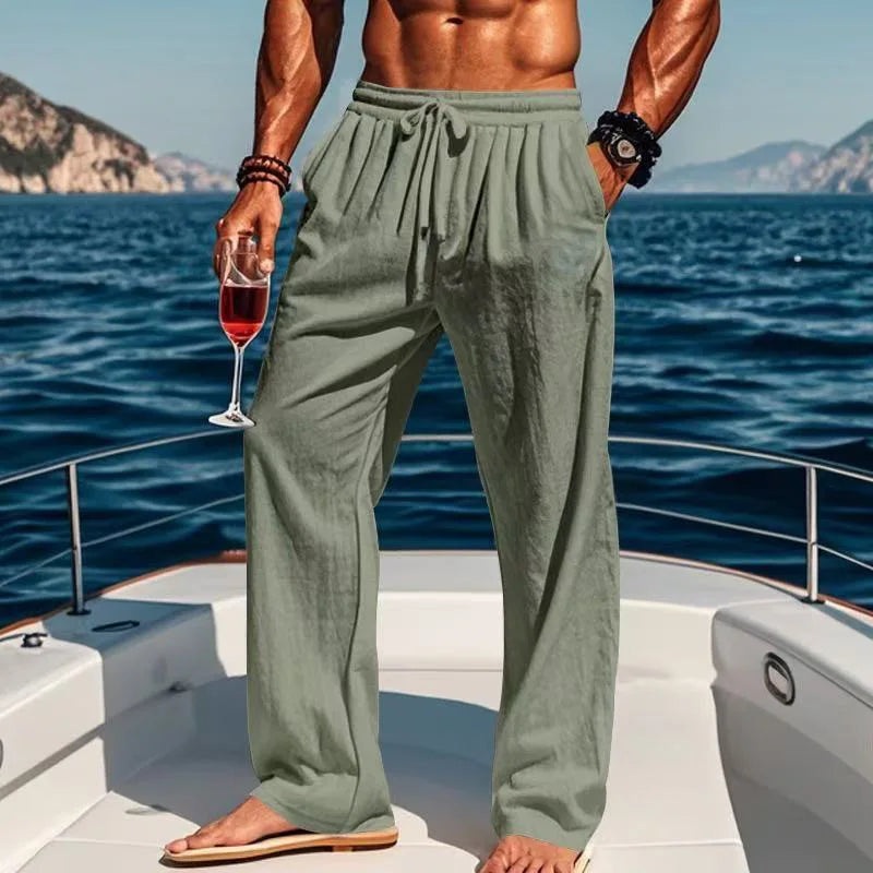 Pantalon en lin Hawaï