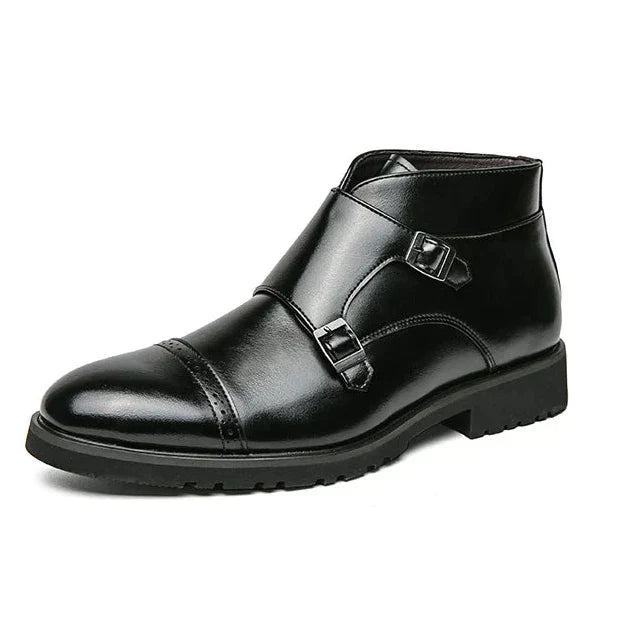 Bottes en cuir avec fermeture à boucle