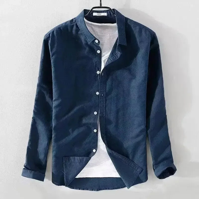 Chemise décontractée en coton et lin