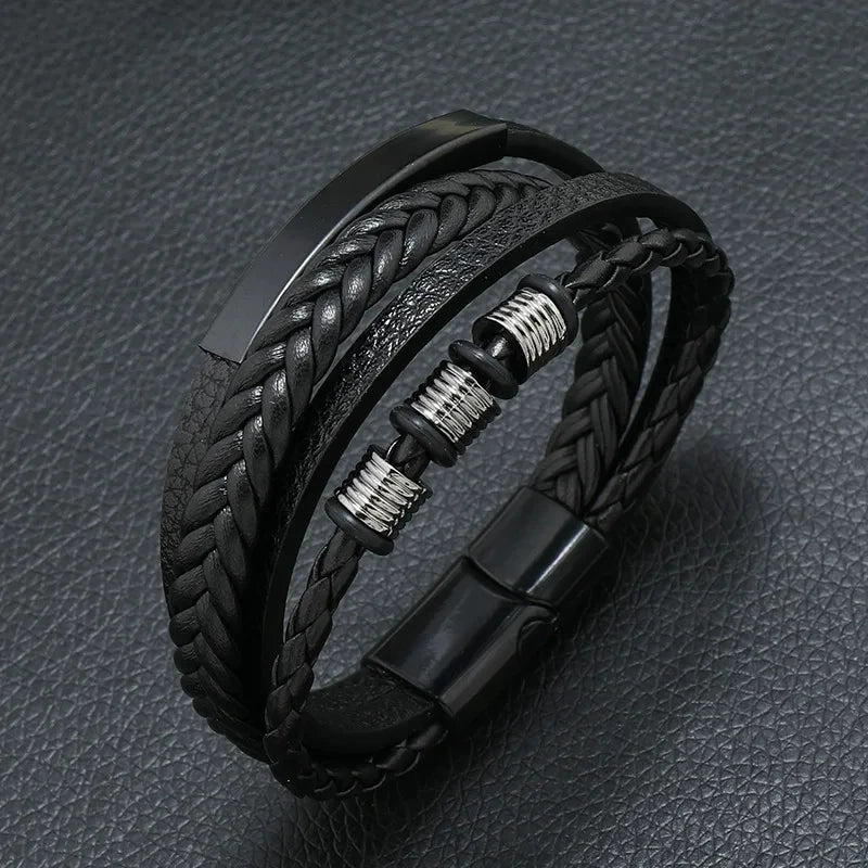 Symbole musical Bracelet en cuir pour homme