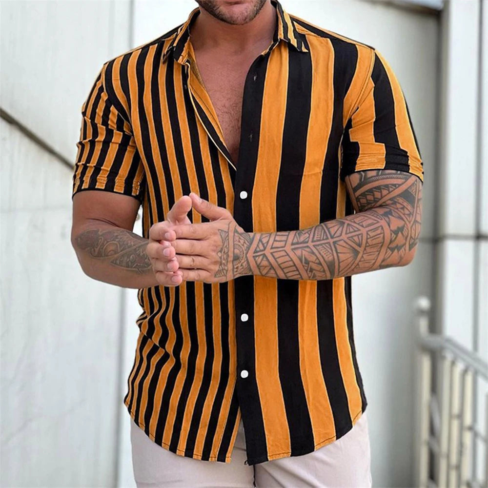 Chemise d'été rayée à manches courtes