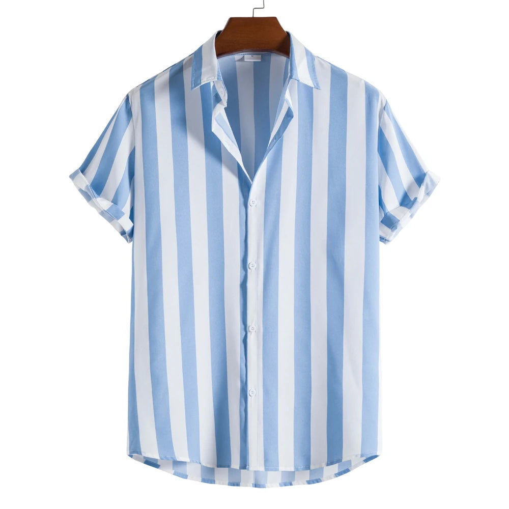 Chemise d'été rayée à manches courtes