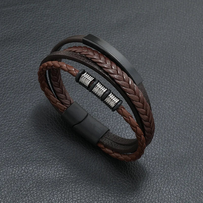Symbole musical Bracelet en cuir pour homme