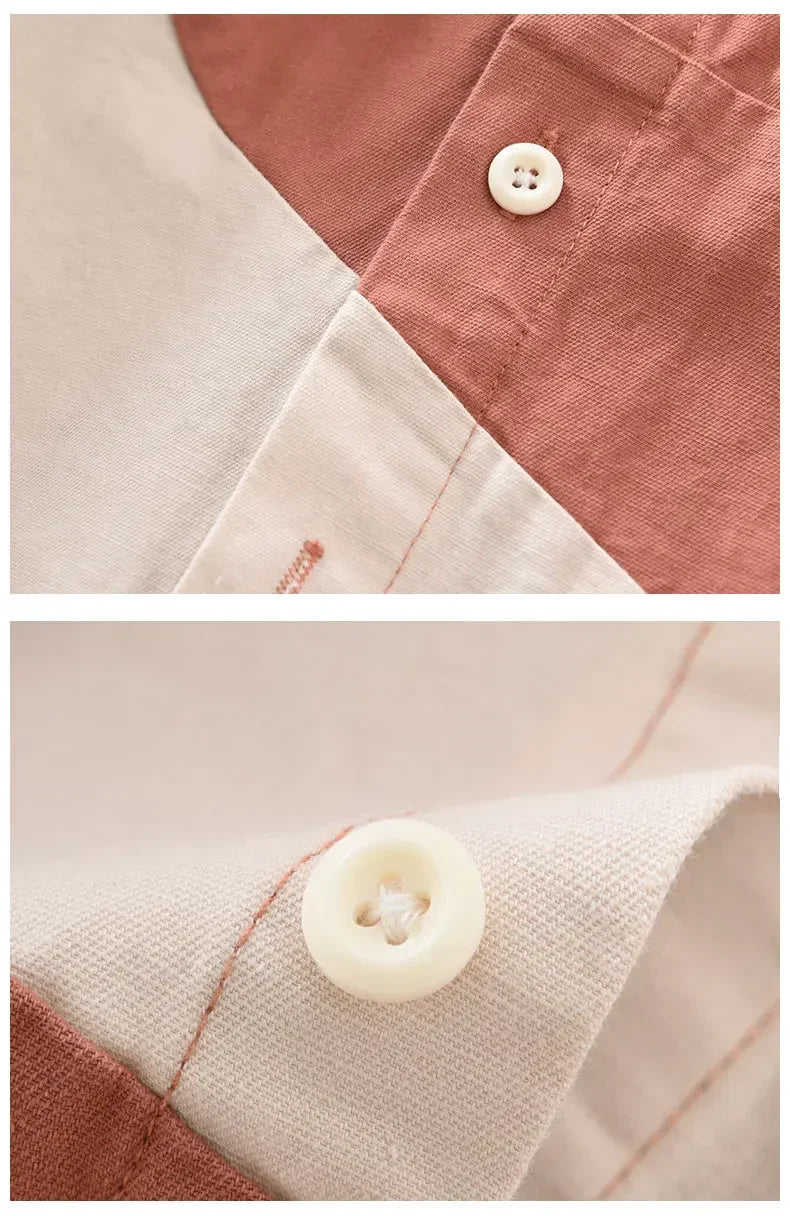 Chemise en coton bicolore