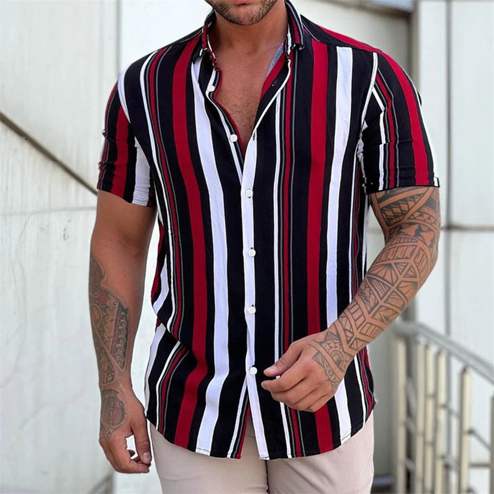 Chemise d'été rayée à manches courtes