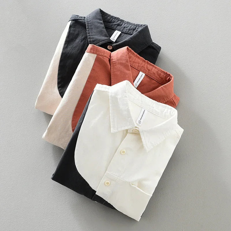 Chemise en coton bicolore