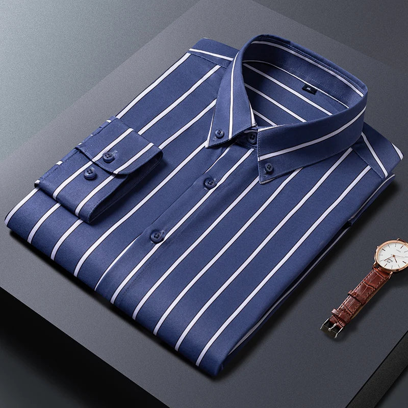 Chemise élégante à rayures pour hommes