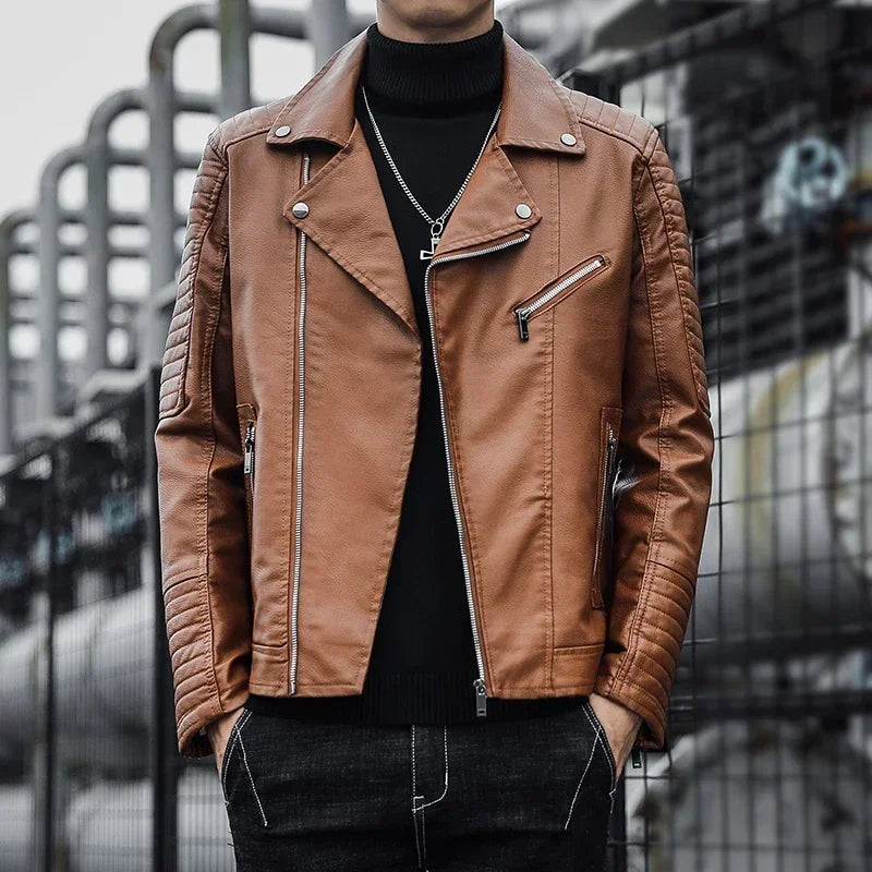 Veste en cuir zippée élégante