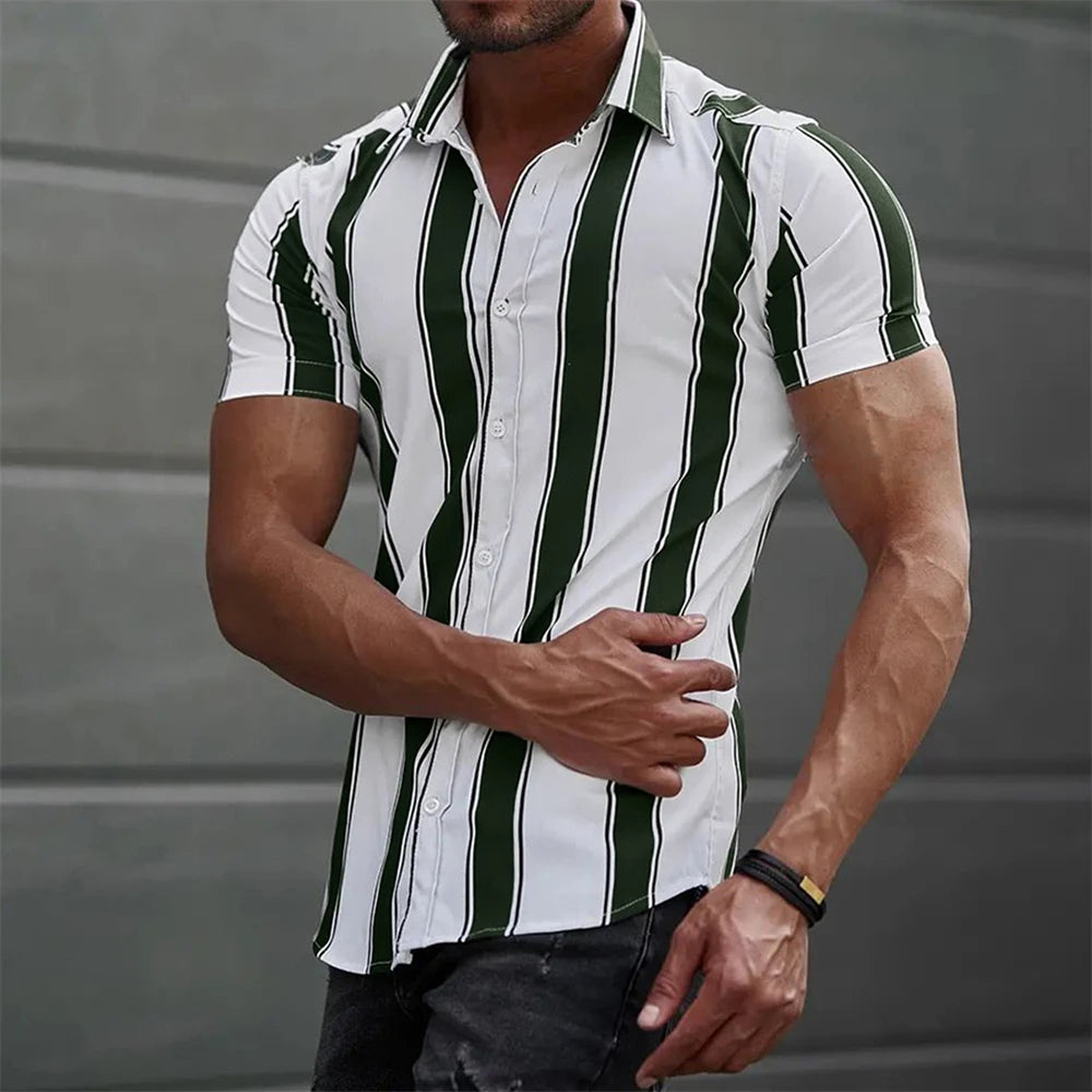 Chemise d'été rayée à manches courtes