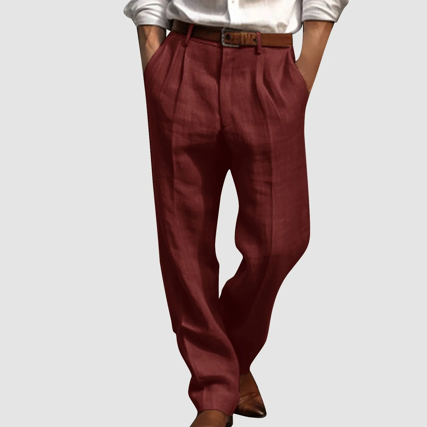 Pantalon en coton et lin